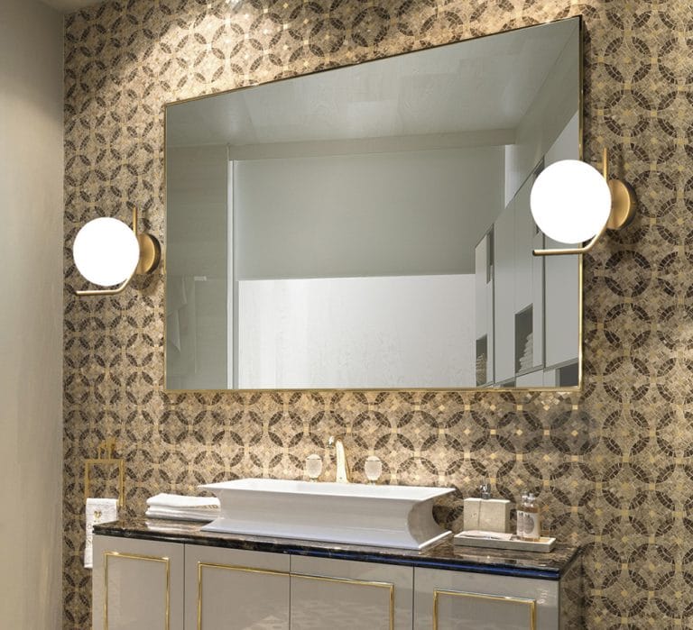 Applique Bora salle de bain Or antique E27 eluminaire